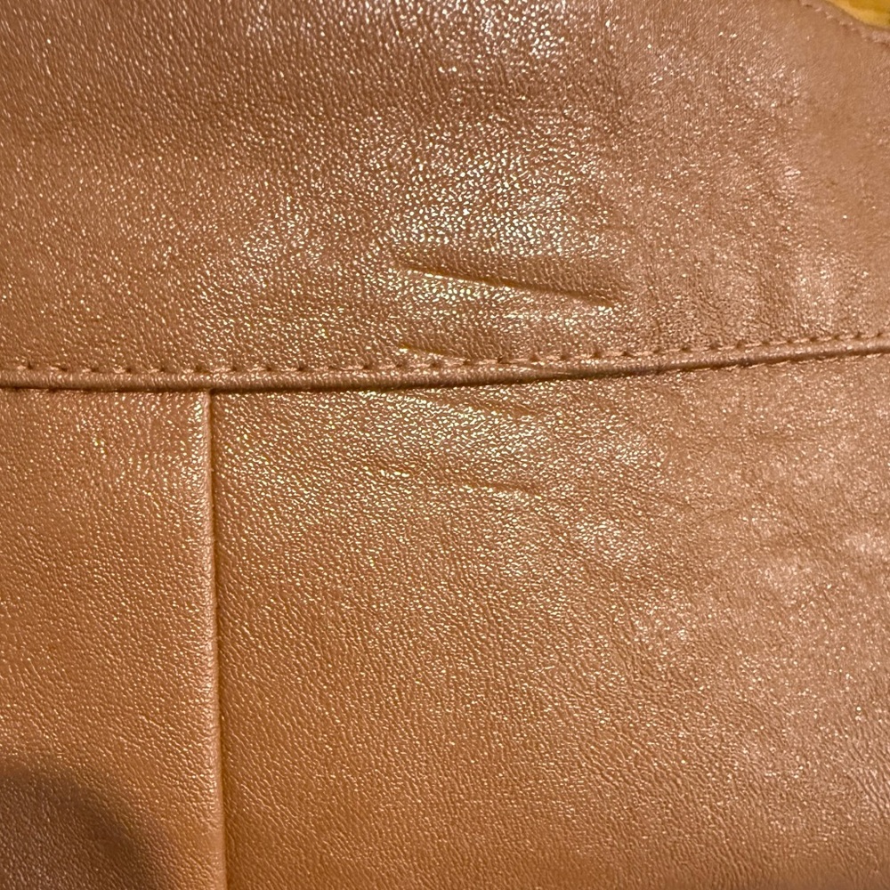 Women’s Button-Front A-Line Faux Leather Skirt - Brown - Picture 4 of 7